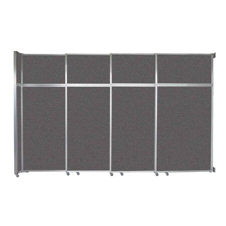 Versare Operable Wall Sliding Room Divider 12'8" x 8'5-1/4" Charcoal Gray Fabric 1072407